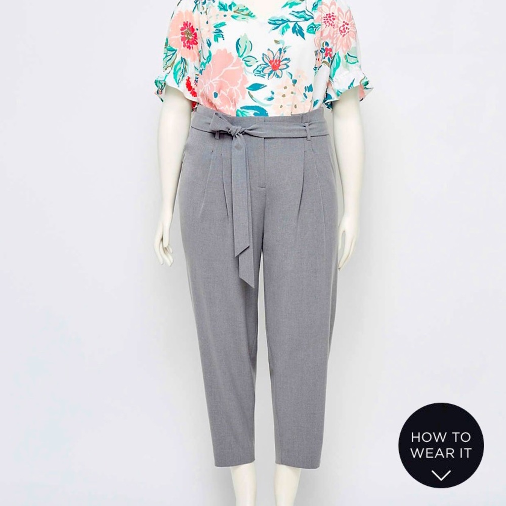 Loft Plus Tie Waist Slim Pants